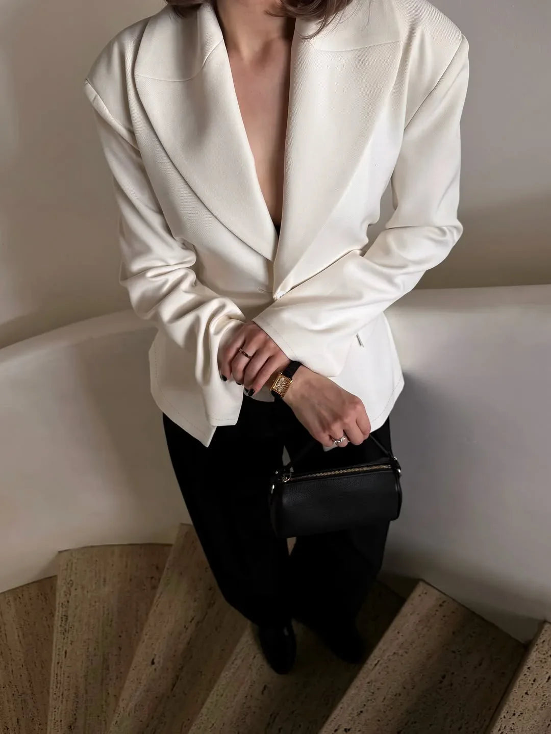 Winter,European,Clothes,Workplace,Office,Suit coat,Chic,Elegance,Women,Tops,Long Sleeve,Lace up,Pocket,Jacket,2026,New,6721002