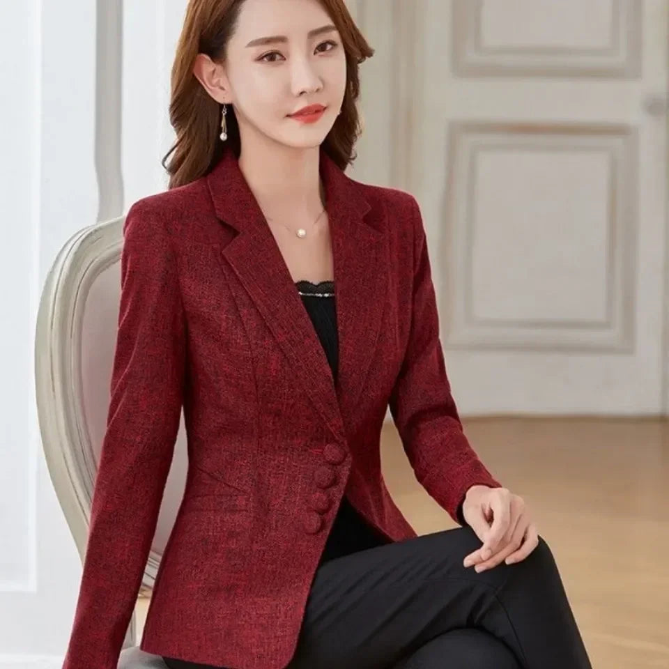 Fashion Women Blazers Jackets Work 2025 Office Lady Suit Slim Single Breasted Business Female Blazer Coats Formal Veste Femme