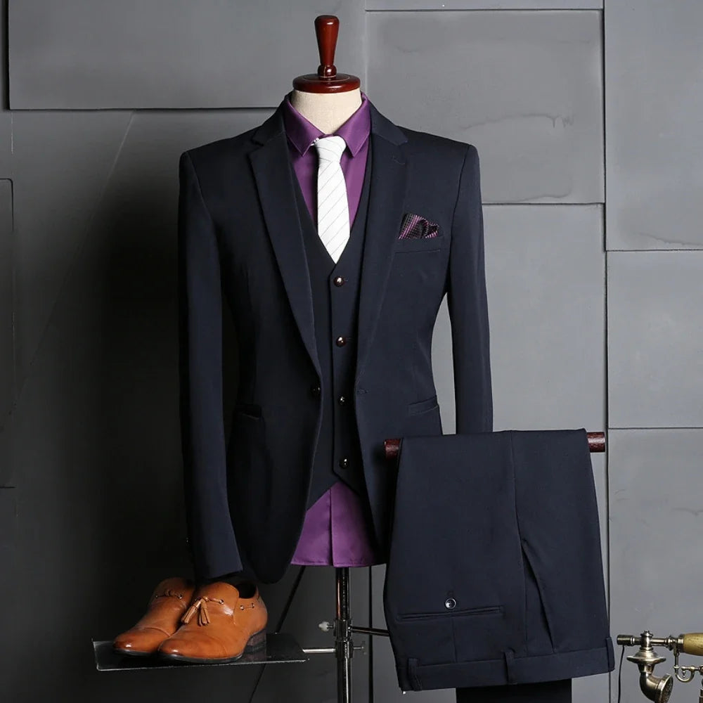 Elegant Stylish Tuxedo 2 Pieces Blazer Pants For Men Birthday Party Prom Wear,Notched Lapel Men's Suit Set Banquet Outfit