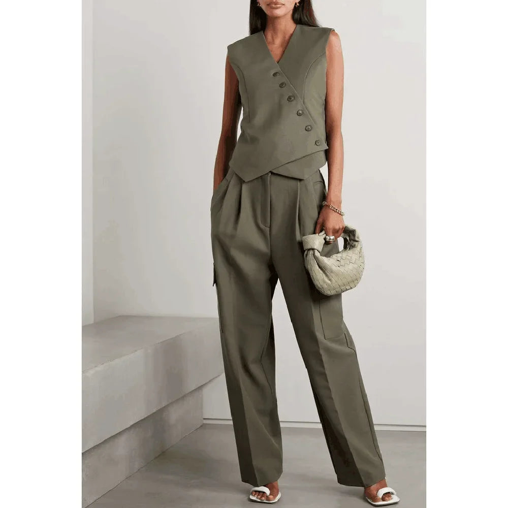 Multiple Styles to Choose From Women Pants Set High-end Female Two Pieces(Vest+Trousers)ropa de mujer ofertas