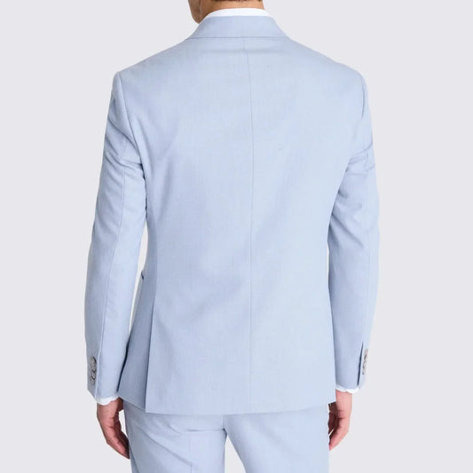 Men Suit 2 Pieces Sky Blue Double Button Solid For Wedding Banquet Birthday Party Business Work Office Daily Jacket And Pants