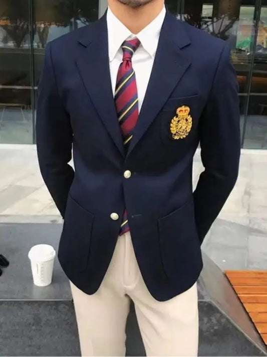 1 Piece Formal Wedding Business Coat Top Men Two Buttons Notch Lapel Jacket Smart Casual Slim Fit Suit Blazer for Prom Party
