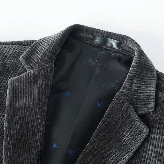 Men's Slim Fit Single Breasted Blazer – Smart Casual Autumn Winter Jacket