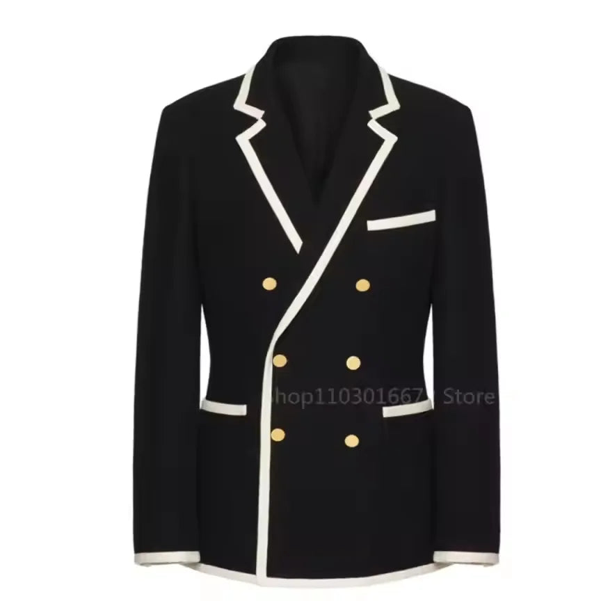 Suit For Mens Groom's Wedding 1 Pieces Slim Fit Blazer Luxury Men Suit Custom Made Tuxedo Gold Button