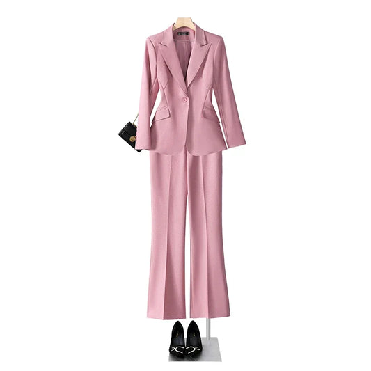 Professional women's clothing, fashionable elegant two-piece pant + suit jacket. Slim fit comfortable, new style in 2025