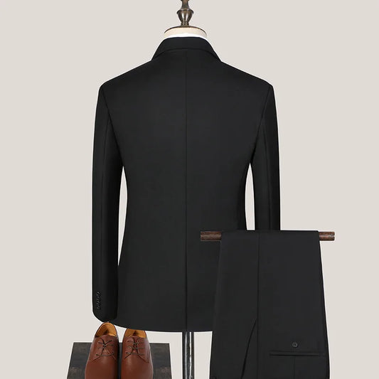 Men's Formal Suit – Single Breasted, Solid Color, Smart Casual & Wedding Style