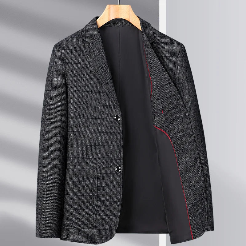 For the Autumn and Winter of 2025, Middle-aged and Elderly Men's Business and Casual Woolen Suit Jackets for Dads