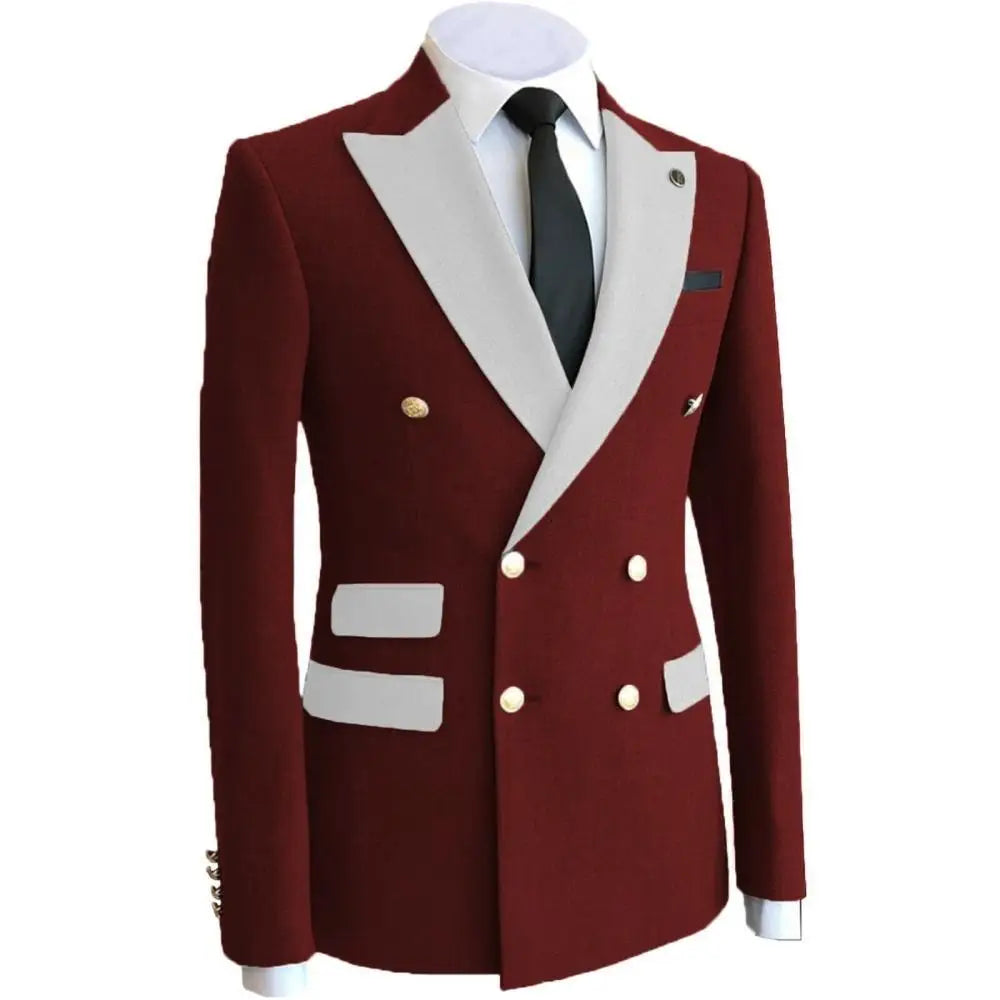 Costume de mariage pour homme, veste de blazer, smoking, vêtement formel, manteau croisé, pour marié, homme d'affaires, tenue de fête, XS-6XL
