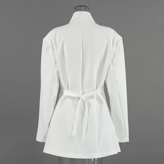 Winter,European,Clothes,Workplace,Office,Suit coat,Chic,Sexy,V-Neck,Elegance,Women,Tops,Long Sleeve,Lace up,Jacket,2026,6722002