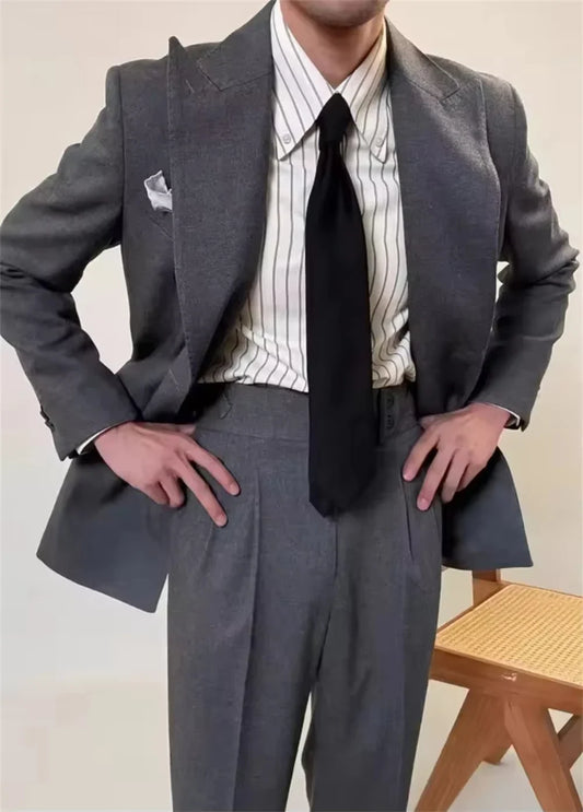 Double Breasted Men's Suit for Office, Wedding & Formal Occasions – Blazer & Pant Set