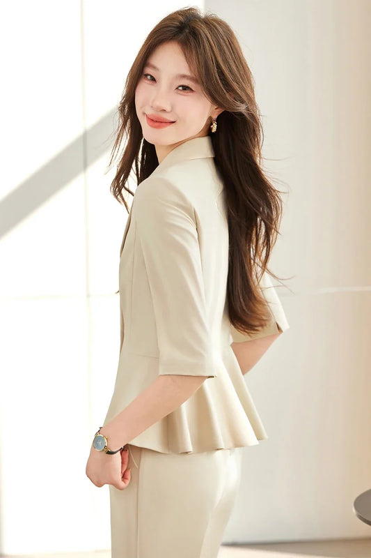 2026 Fashion Professional Women's Clothing High-Quality Two-Piece Set Pants + Suit Jacket Spring Summer New Arrival