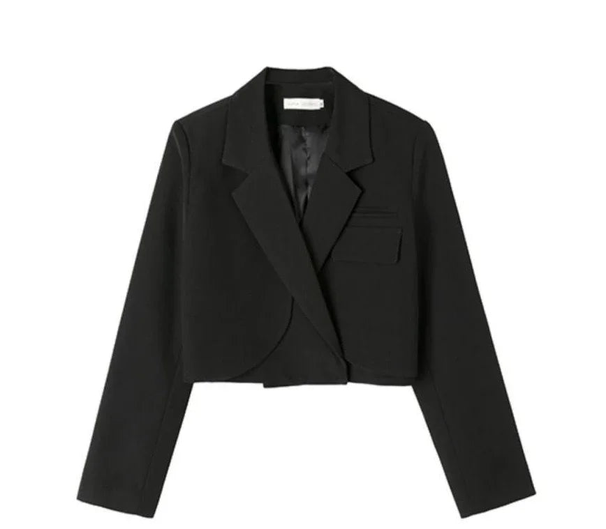 Crop Black Short Clothing Women's Blazers Female Coats and Jackets White Outerwear Youthful Woman Clothes Korean Fashion Bring