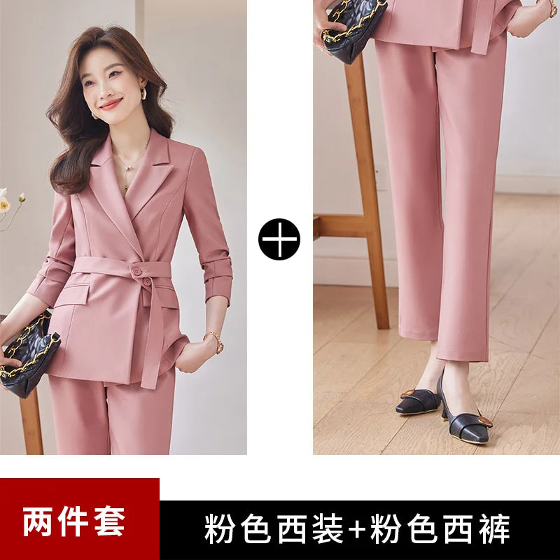 Professional Long-Sleeved Trouser Suits for Women, Fashionable Trousers, High Quality, Show, Elegant, New, Autumn and Winter