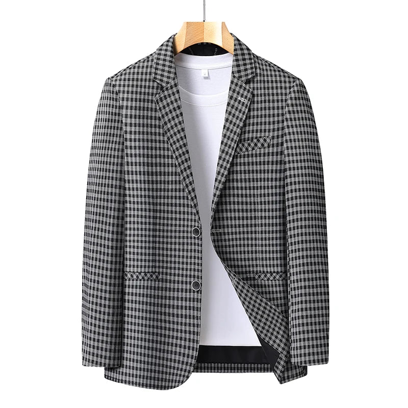 New High-End Soft Comfortable Men's Blazer Slim Fit Fashion Jacket For Young Men Daily Casual Home Wear Outerwear