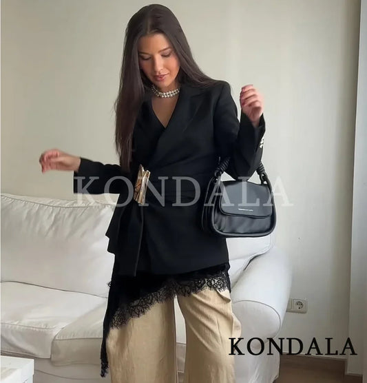 Lady Elegant Sashes-Buckle Blazer 2026 New Spring Trendy Commute Blazer Women High Street Fashion Dinner Dating Blazer