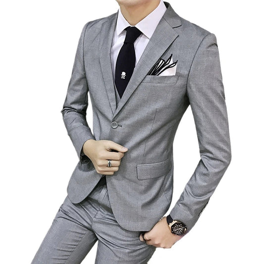 Men's 3-Piece Slim Fit Suit – Business & Wedding Formal Set with Blazer, Vest & Pants