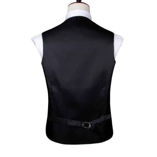 Men's Paisley Vest Suit Set – Navy Blue Formal Waistcoat for Wedding & Smart Casual