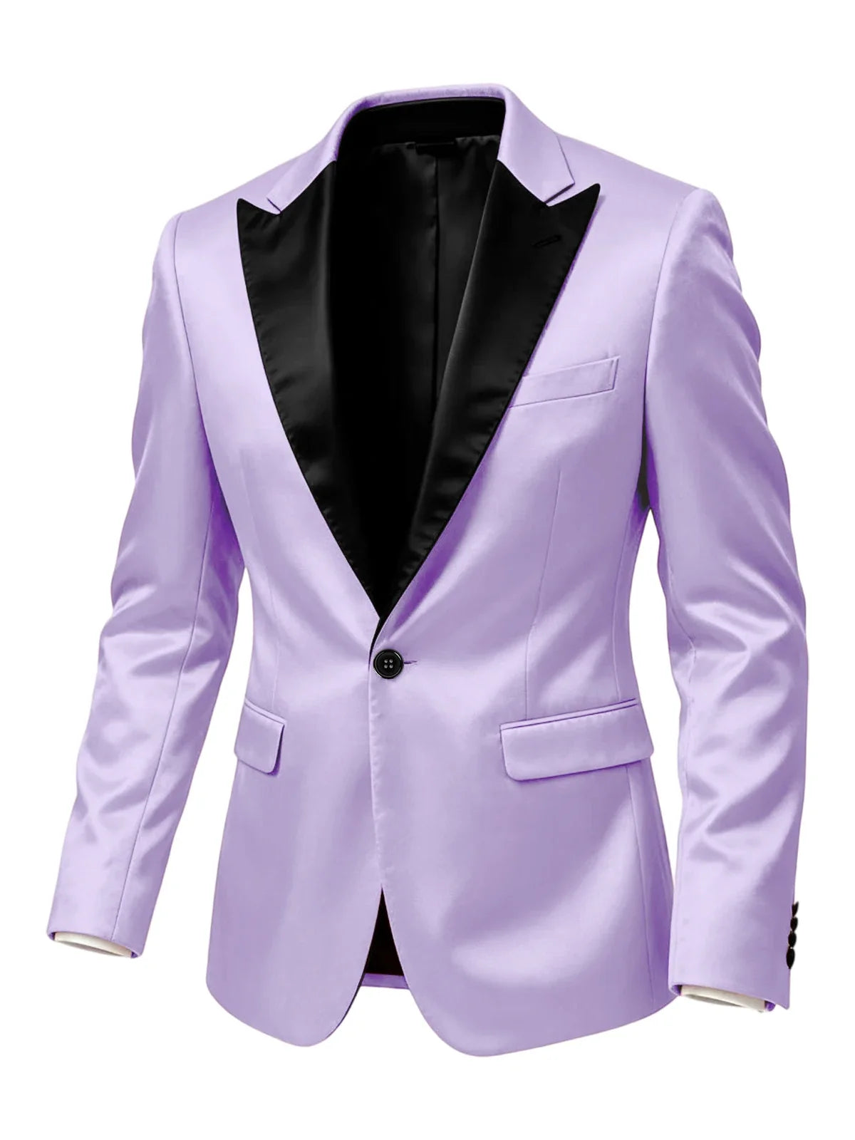 Men'sn Satin Tuxedo Blazer Black Peak Lapel One Button Slim Fit Suit Jacket Formal Business Casual Suit For Wedding Party Prom