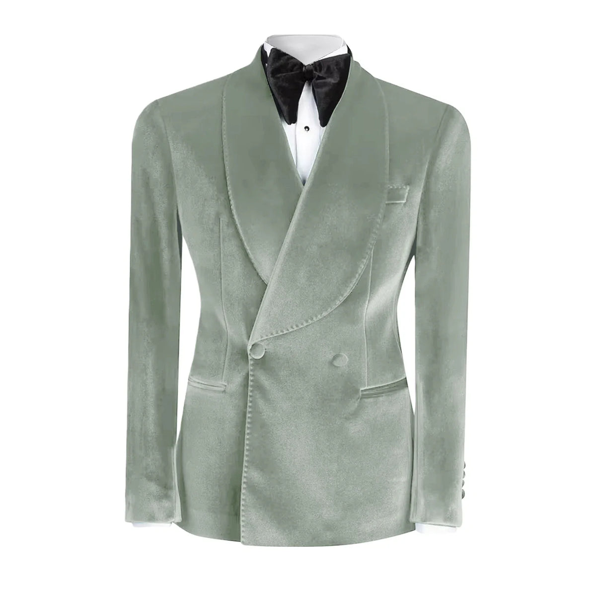 Formal Velvet Men's Suits Blazer Double Breasted Jacket 1 Piece Elegant Slim Fit Male Clothing Wedding Men Business Casual Coats