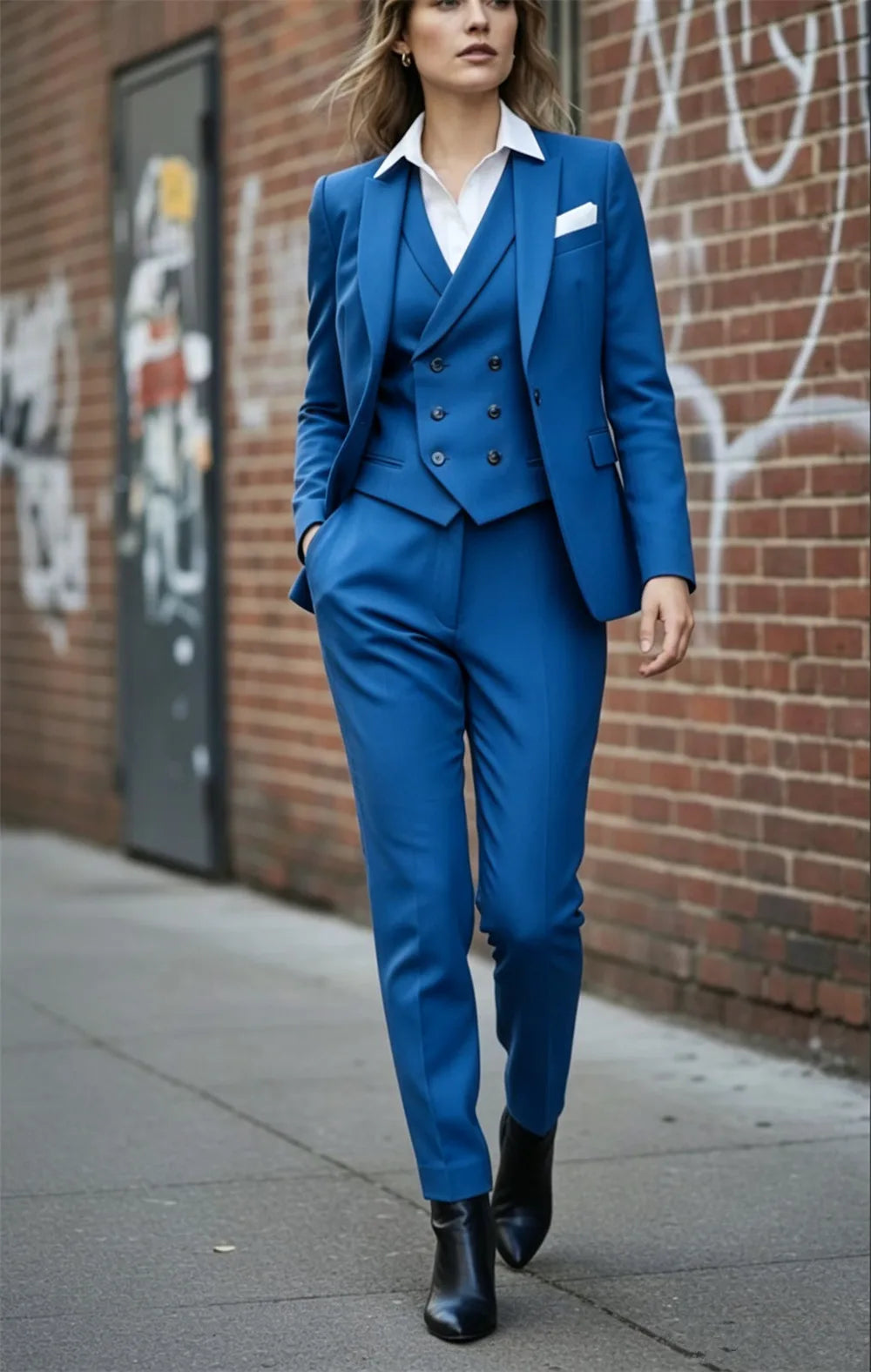 Rust Women’s Business Suit 3 Pcs Vintage Retro Power Ladies Suit Office Wear Traje Mujer (Blazer+Vest+Pants) Tailor Made