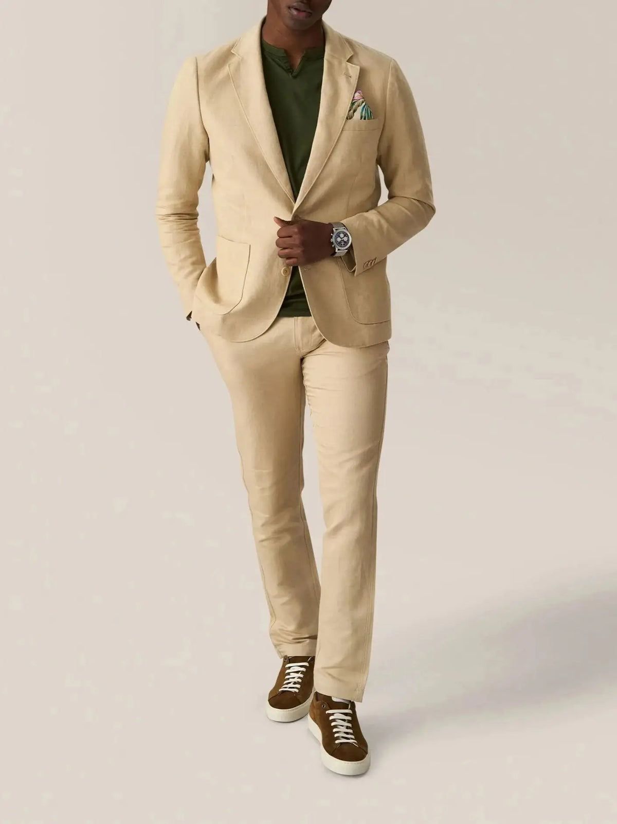 Modern Men's Suit 2 Pieces Linen Blazer And Pants Business Formal Work Wear Wedding Groom Tuxedos Customized Costume Homme M528