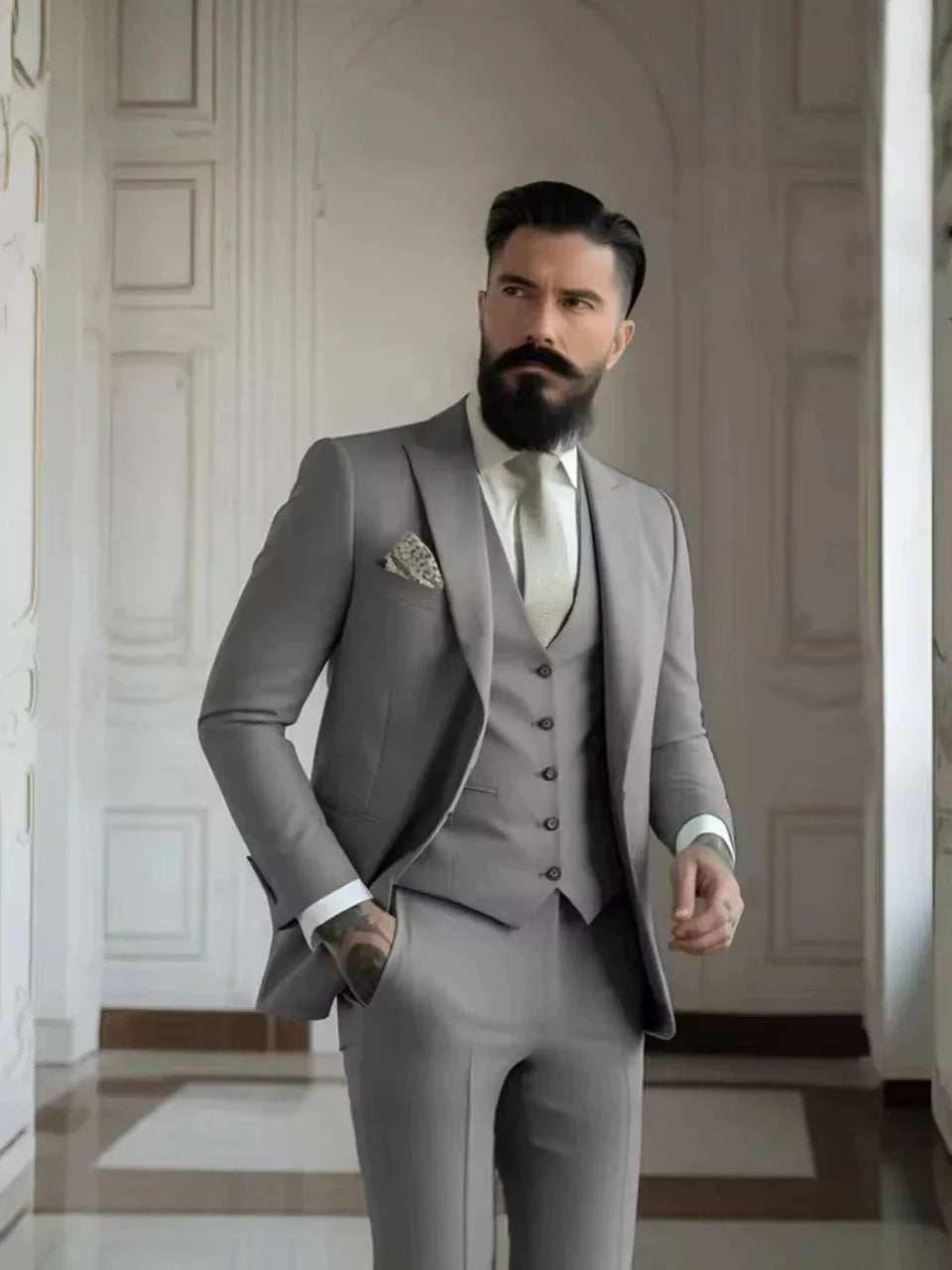 Costume 3 pièces noir pour hommes, coupe ajustée, décontracté, professionnel, formel, pour entretien, marié et garçons d'honneur