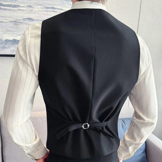 Men's Double Breasted Vest – Formal Lapel Waistcoat for Weddings & Events