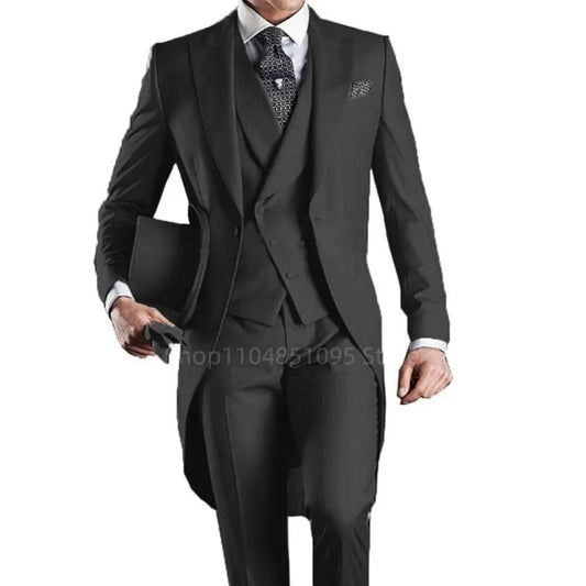 Men's 3-Piece Slim Straight Suit Set for Weddings, Formal Events & Graduation