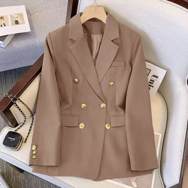 Slim Fit Women's Office Blazer High-End Casual Korean Fashion Spring Autumn New Loose Blazers Temperament Coats for Women