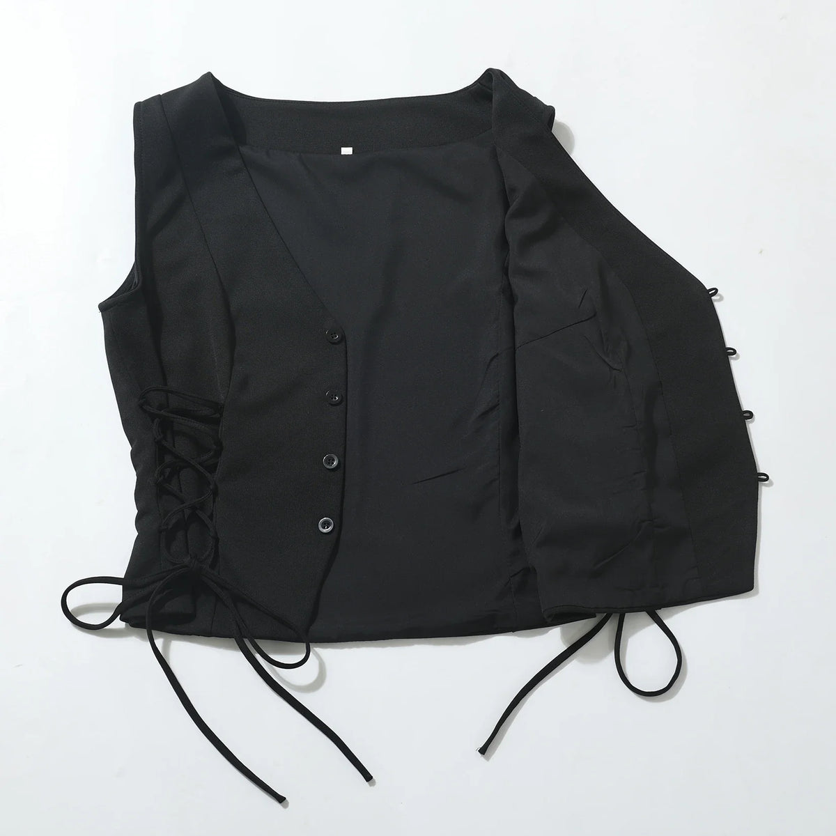 Women Vest Steampunk V-Neck Sleeveless Cropped Vest Vintage Casual Top Fitted Jacket Waistcoat
