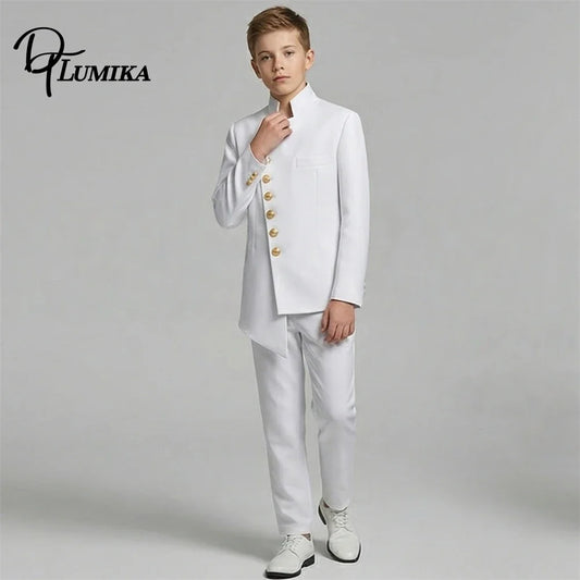 Boys 2-Piece Suit Set – Single Breasted – Kids – Royal Blue / White / Black – Wedding & Formal Events