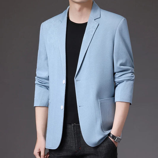 Men's Smart Casual Blazer – Single Breasted Suit Jacket for Spring & Autumn