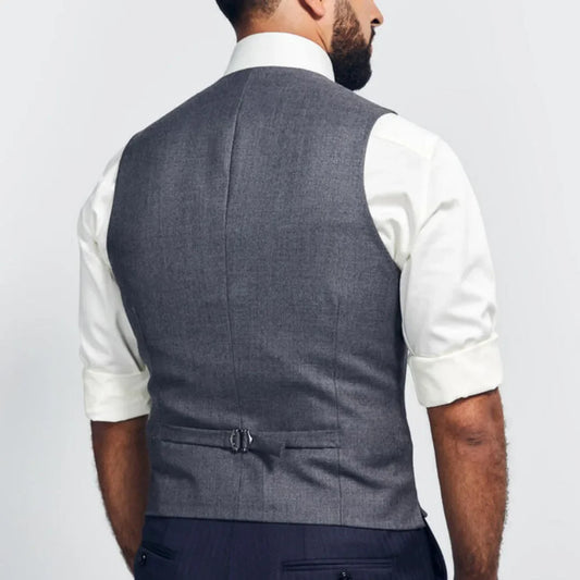 Men's Formal Vest – Single Breasted V-Neck Suit Waistcoat for Weddings & Business