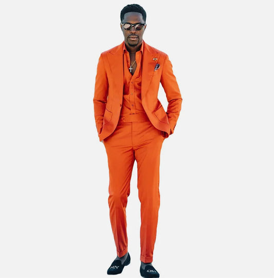 Men's Suit Unique 3Pieces Blazer Vest Pants Bow Collar Single Breasted Buckle Work Wear Bussiness Wedding Costume Size Color