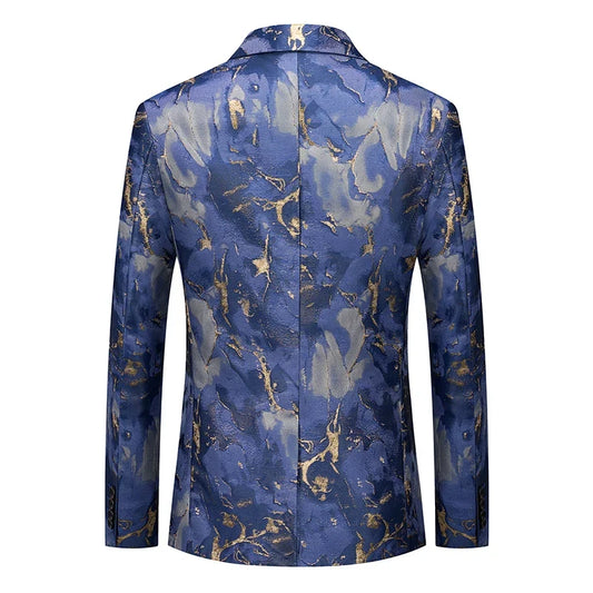 Men's Slim Fit Jacquard Blazer for Weddings, Banquets & Smart Casual Wear – Multi-Color
