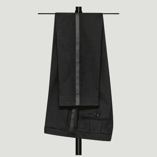 Men Suit Black 2 Piece Single Button With Bright Lapel For Wedding Groom Birthday Banquet Party Prom Business Work Jacket Pants