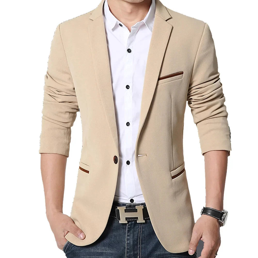 New Mens Casual Blazers Autumn Spring Fashion Slim Suit Jacket Men Blazer Masculino Clothing Vetement Homme 5XL A2F1415