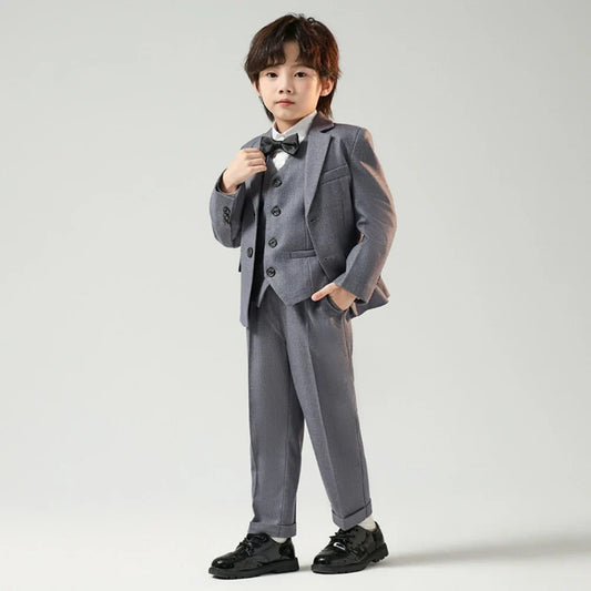 Txjojn Plus Size Kids Tuxedo 4 Pieces,Formal Handsome Boys Suits Party Wear,Notched Lapel Children's Fashionable Suit Set