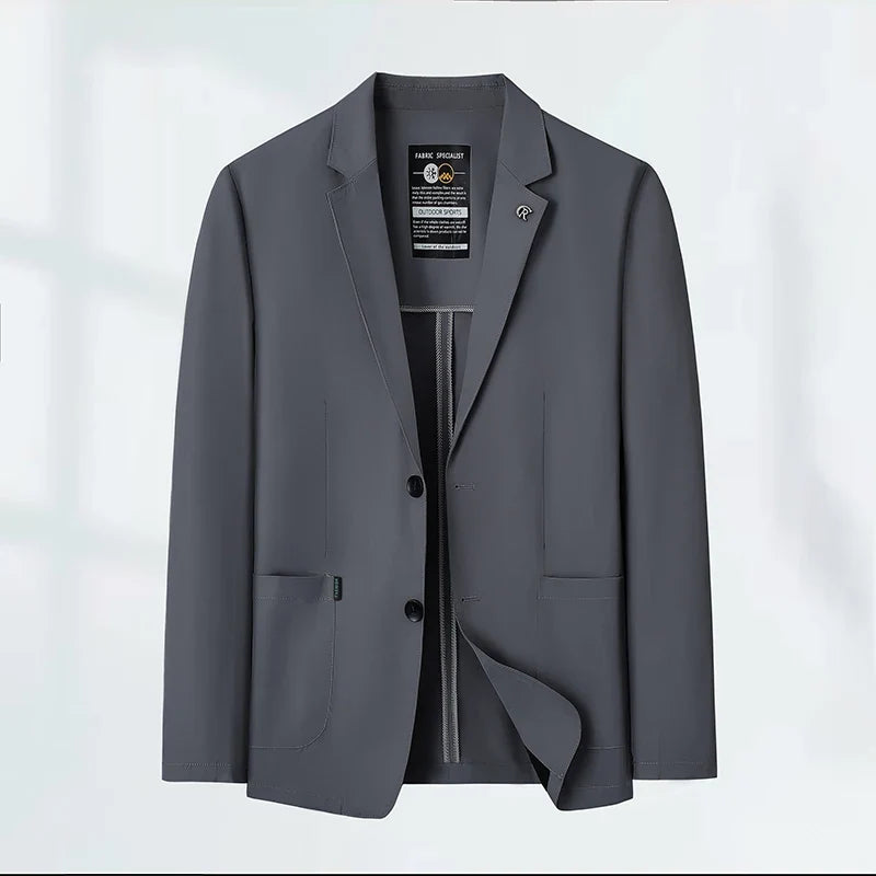 Men's Summer Thin Casual Blazer Solid Color Sun Protection Single Suit Jacket Lightweight Breathable Outerwear
