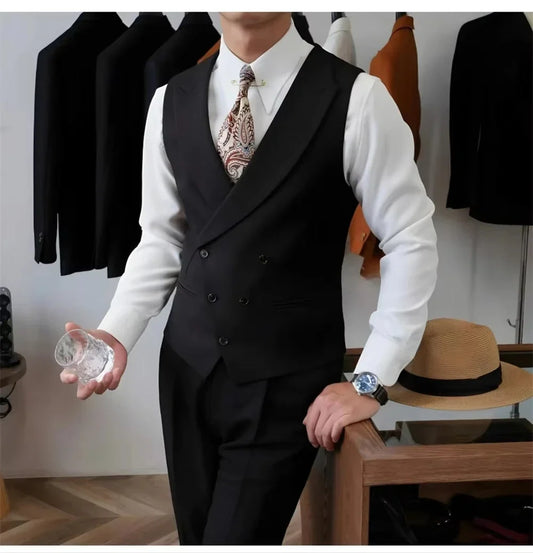 Men's 3-Piece Slim Fit Suit – Single Breasted Formal Set with Vest for Weddings & Events
