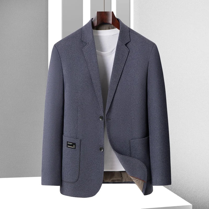 Men's Smart Casual Blazer with Down Liner – Versatile Spring Autumn Suit Jacket