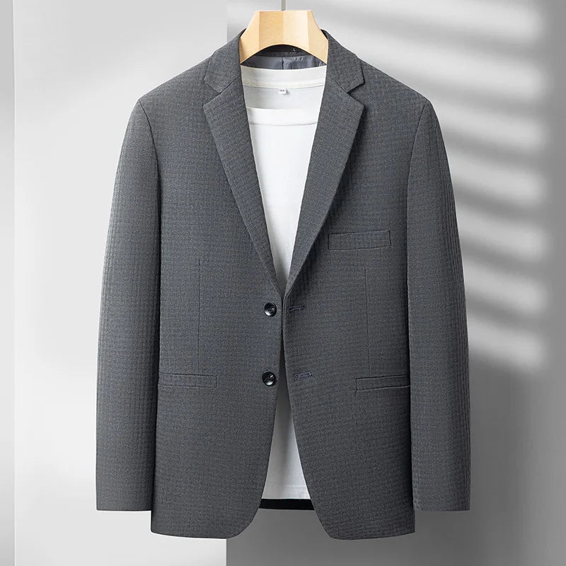 2025 Men's High-End Boutique Wool Suit Casual Business Top Coat Fashion Gentleman Party Four Seasons Elegant Tailored Suit