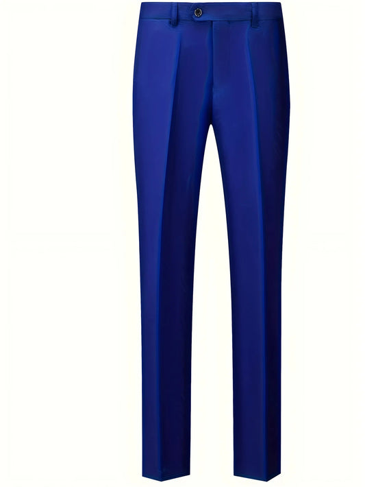 Men's Double Breasted Tuxedo Suit with Peak Lapel and Gold Buttons for Parties