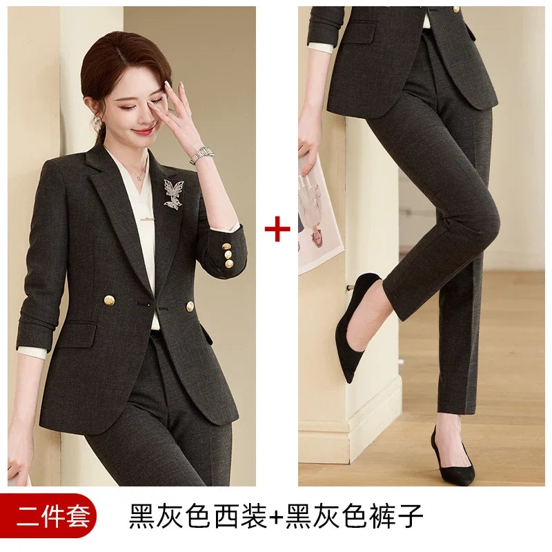 Stylish Professional Womens Boutique Pant Suit. Two-Piece Trousers + Suit Jacket, 2026 Autumn and Winter New Style