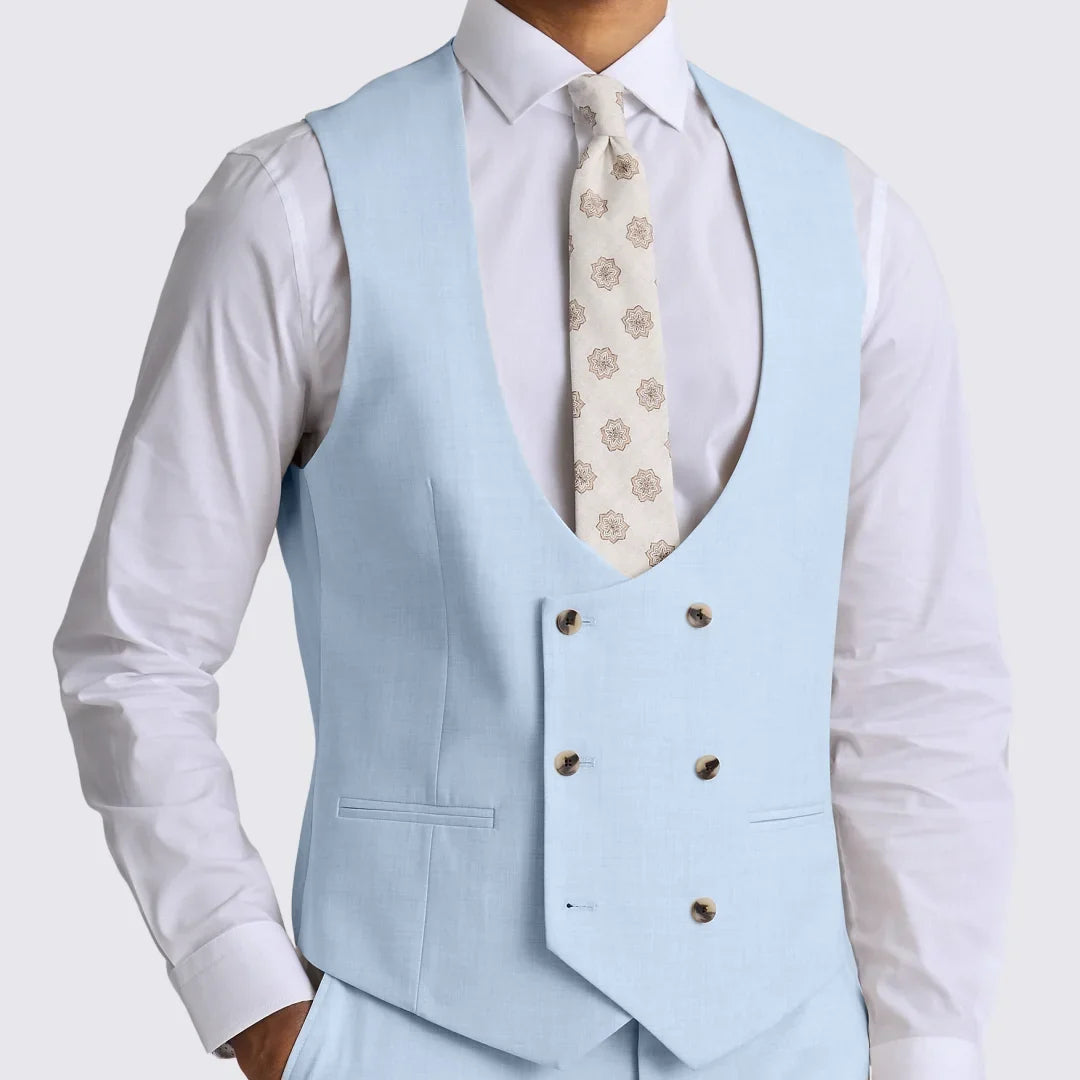 Boys Suit Vest Double Breasted V-Neck Waistcoat for Wedding & Formal Occasions
