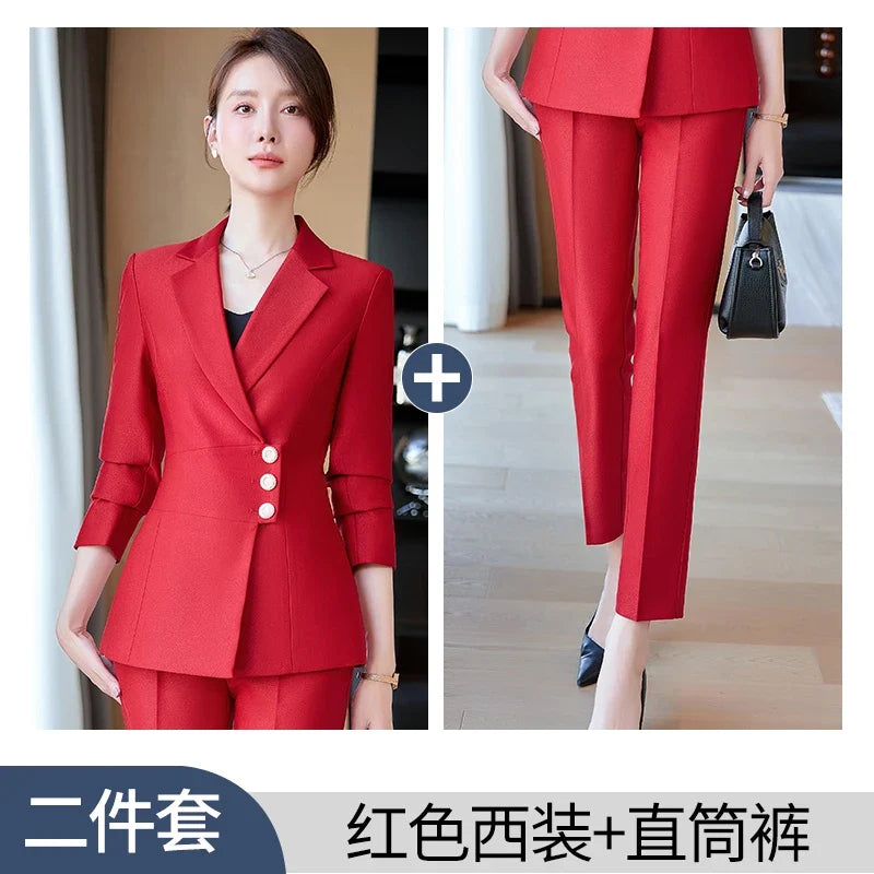 New fashion professional women's clothing for 2025, high-quality two-piece suit jacket + pants. Elegant and charming