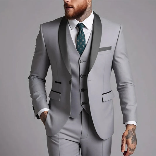 Hommes 3 Pièces Ensemble Costume Manteau Gilet Pantalon / Affaires Marié Mariage Robe Blazer Pantalon Gilet