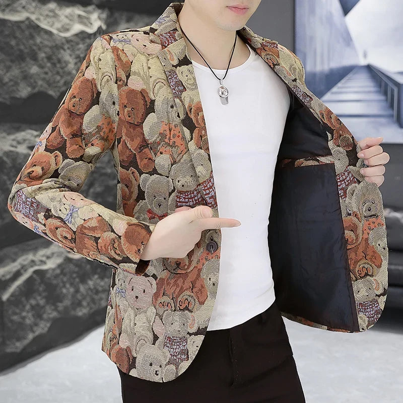 Blazer Men's fashion outdoor travel gentleman wedding Slimming Business versatile Trendy Casual Korean-style formal wear Blazer