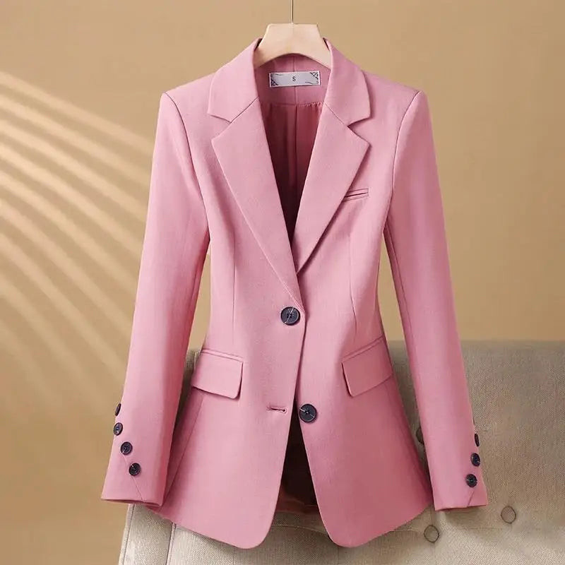 2024 New Suit Coat Women's Korean Style Slim Single Breasted Blazers Office Female Temperament Blazers Jacket Outwear Tops