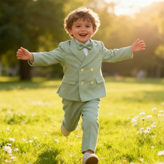Boys Suit Set – Kids 3-Piece Double Breasted Formal Suit for Toddlers and Children